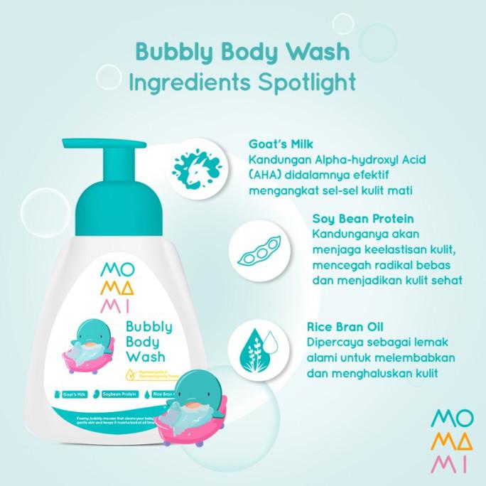 Momami Bubbly Body Wash Pump 250ml / baby bath foam / sabun bayi / aman untuk kulit sensitif / bubble bubble sabun / banyak busa dan bubble