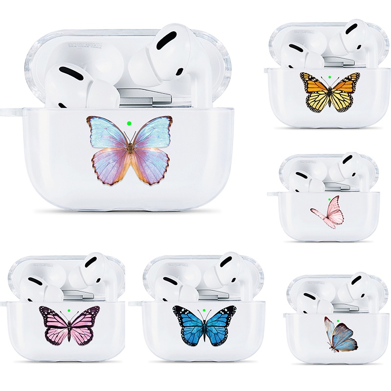 Simple AirPods Pro Case Anti-fall Silicone Soft Case Headset Protection Cover Cute Cartoon Butterfly