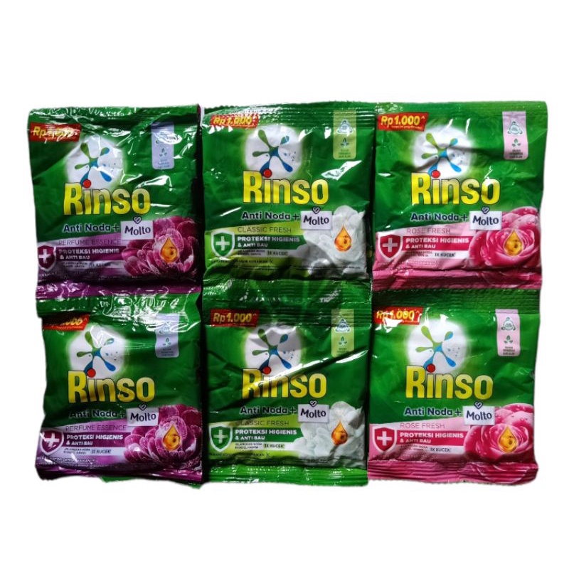 Rinso Sachet Bubuk Renceng Rinso 1000an Renceng Isi 6pc Sachet Rinso Molto 44gr Renteng