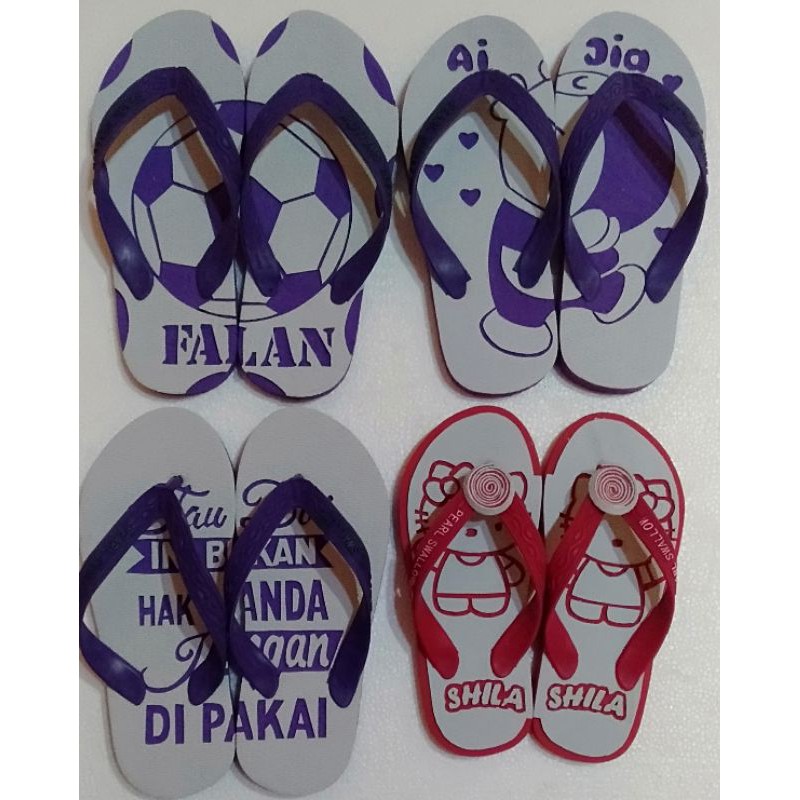  Sandal  imut lucu  bisa pesan gambar  dan nama sesukanya 