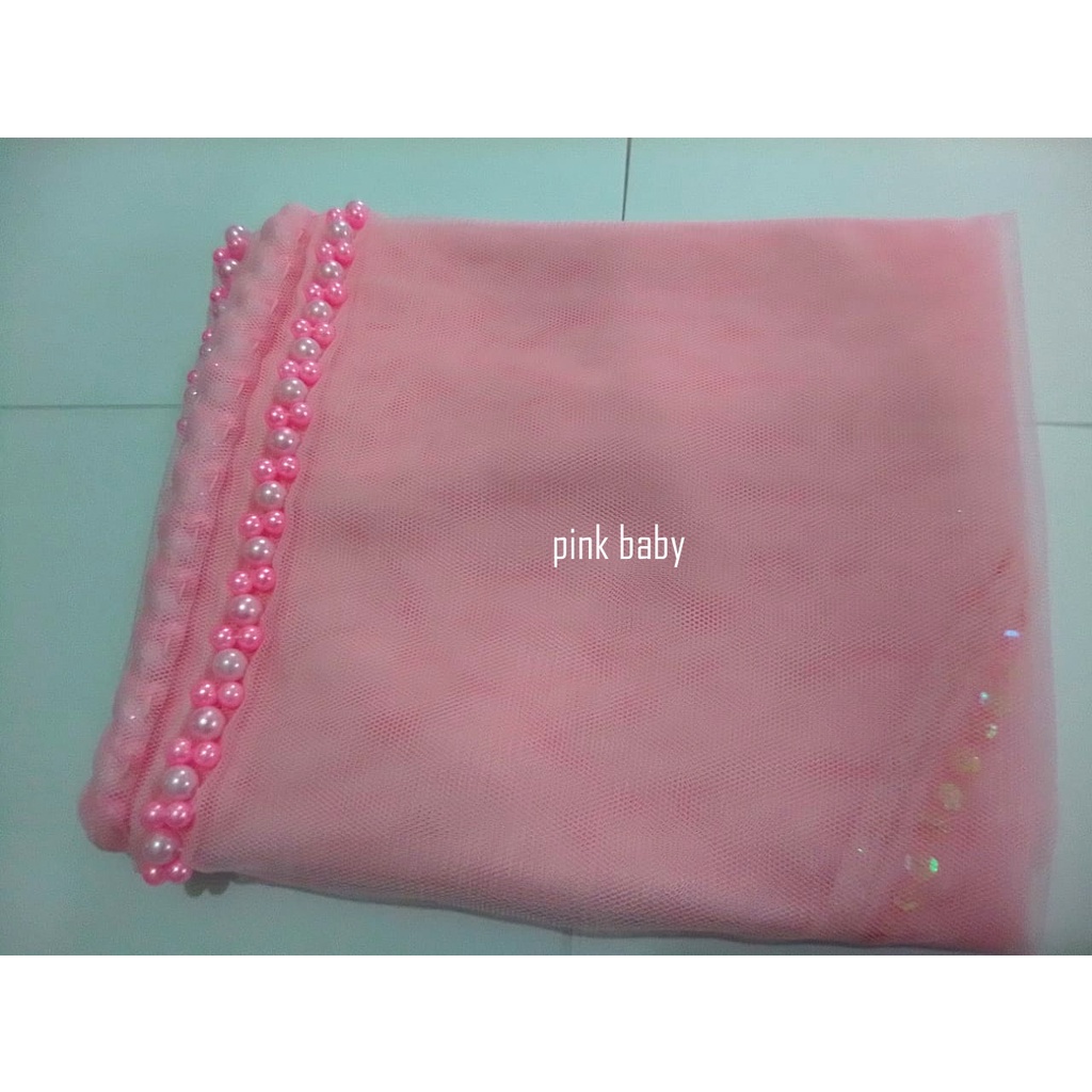 Slayer Pengantin Hijab pengantin veil pengantin Kerudung Pengantin aksesoris pengantin-pink baby