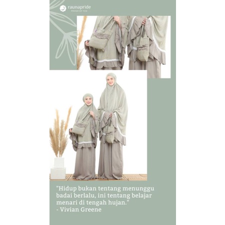Mukena Couple Original Ibu dan Anak by Rauna|Mukeba Polos Kombinasi Dua Warna|Mukena Dewasa|Mukena A