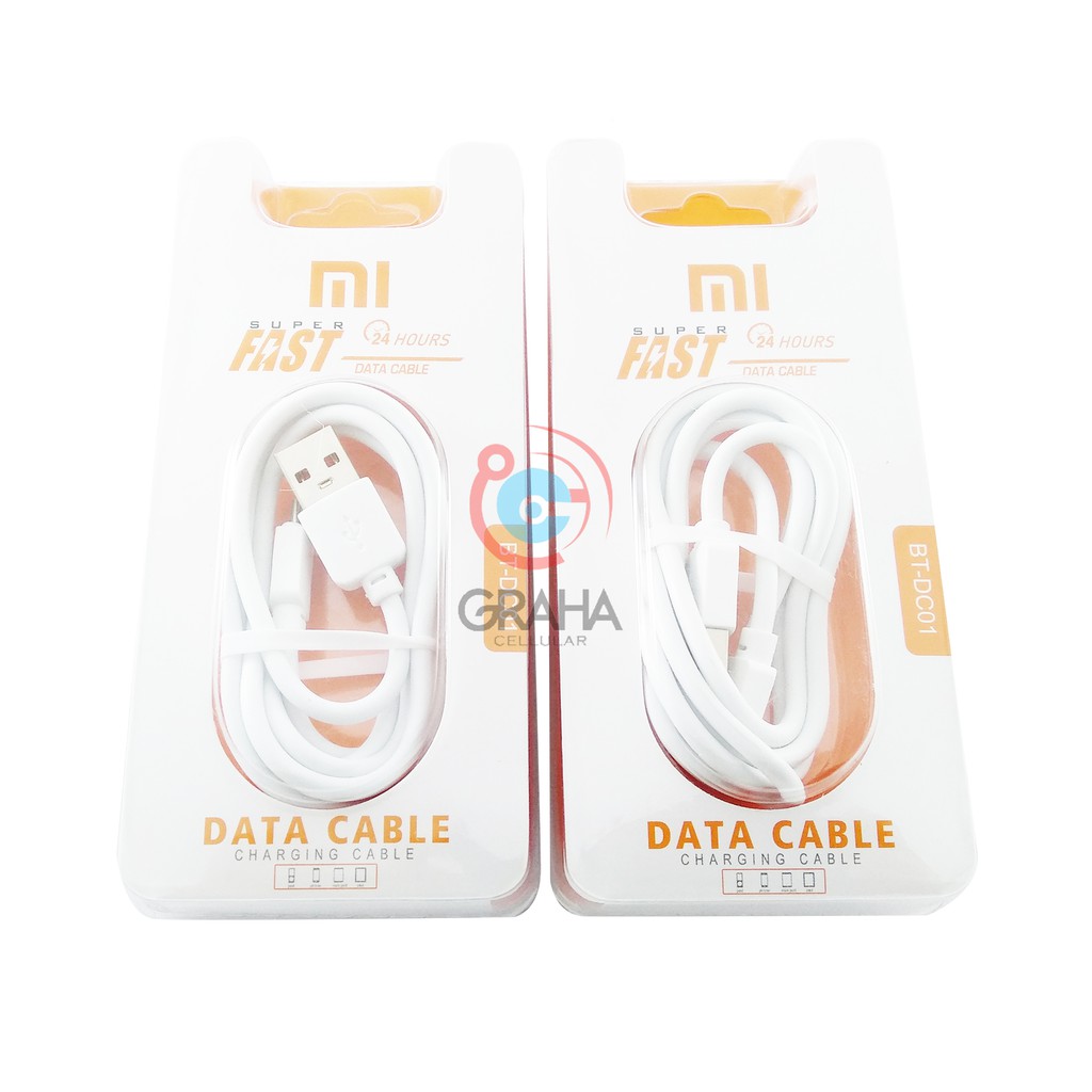 KABEL DATA BT-DC01 / MICRO USB V8 XIAOMI WHITE FAST CHARGING