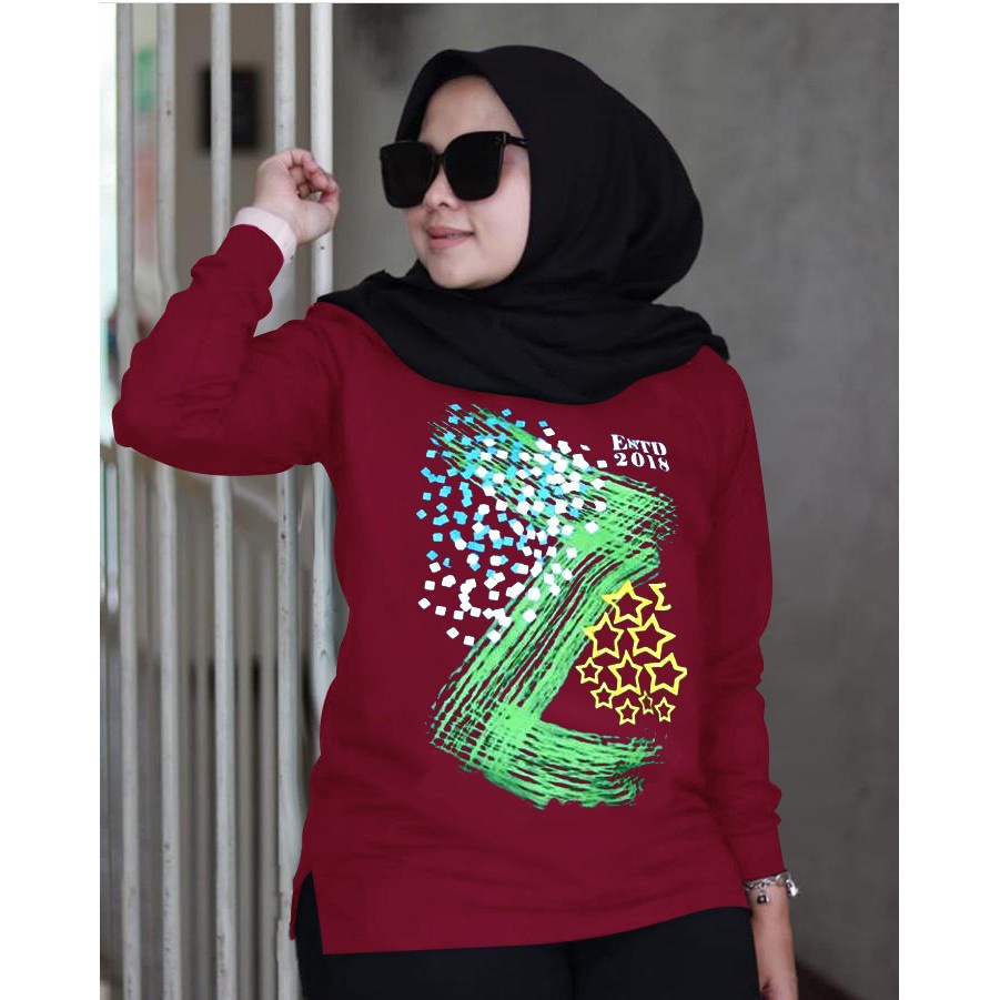 BISA COD✓ BLOUSE GRAVIT JUMBO / KAOS ATASAN ZOLAQU / ATASAN MUSLIM LENGAN PANJANG / ATASAN WANITA JU