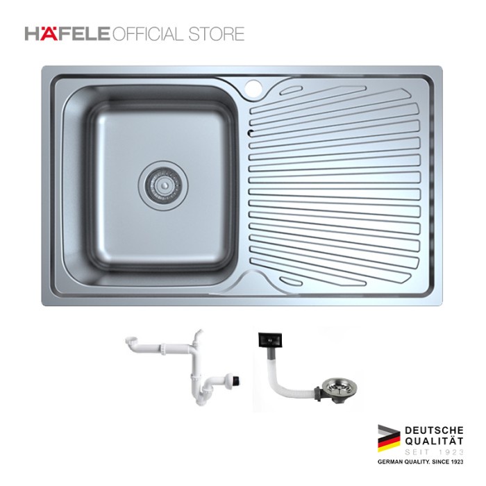 Hafele Top Mount Sink Elgar Series - Bak Cuci Piring Dan Papan Peniris - Dapur / Kitchen