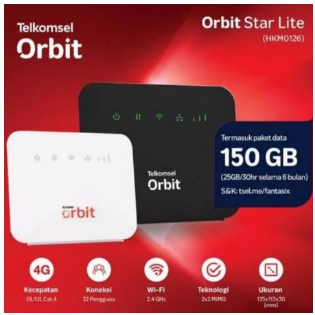 ITSTORE Modem Router HKM Orbit Star Lite HKM0126 Free Kouta 50GB Unlock