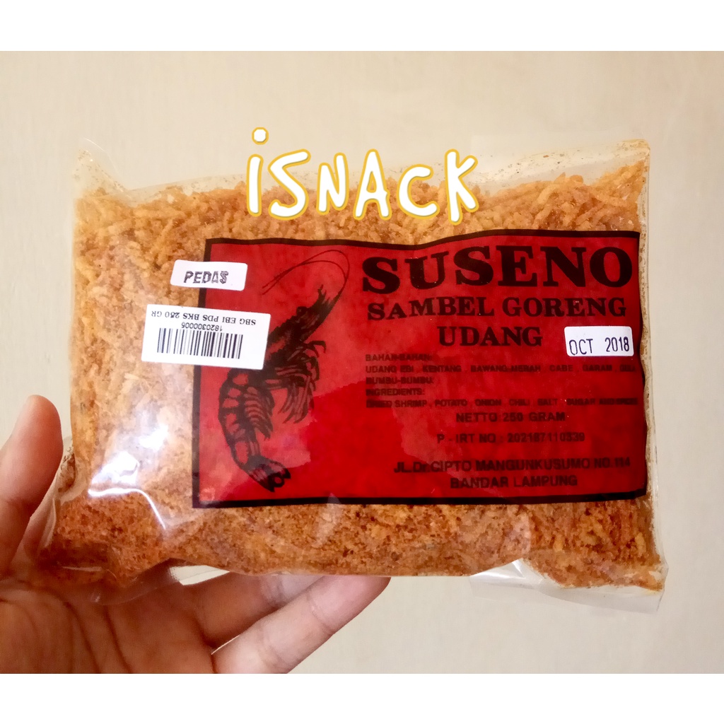 

Suseno Sambal Goreng Udang Asli Lampung Bungkus Plastik 250g