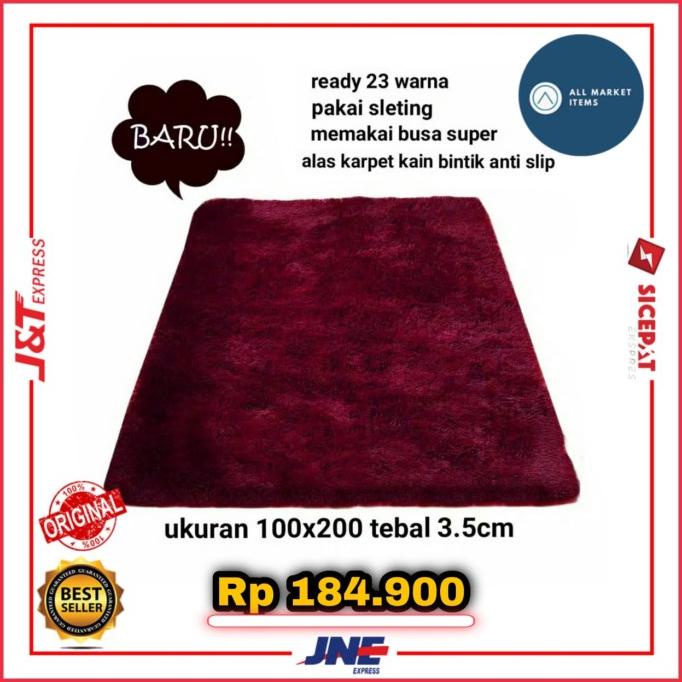 Karpet Bulu 100x200 tebal keseluruhan 3,5 cm
