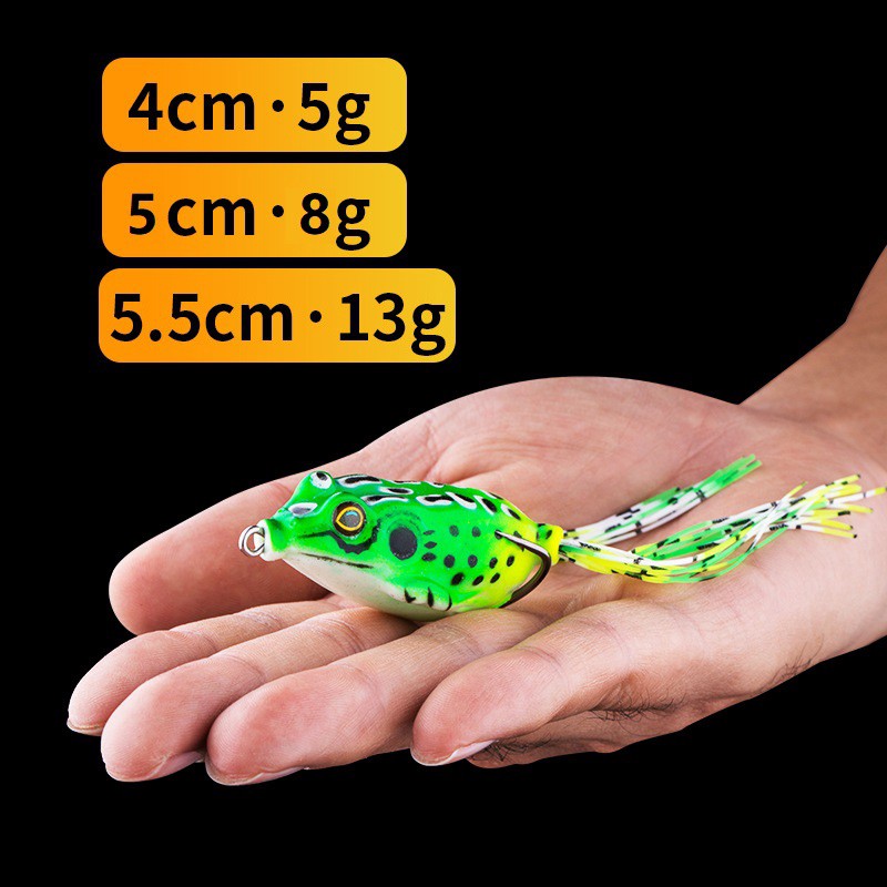 SYFishing 1Pcs Umpan Pancing Bentuk Katak Lembut Ukuran 4cm/5cm/5.5cm Dengan Kail Ganda Fishing Lure Floating Bait