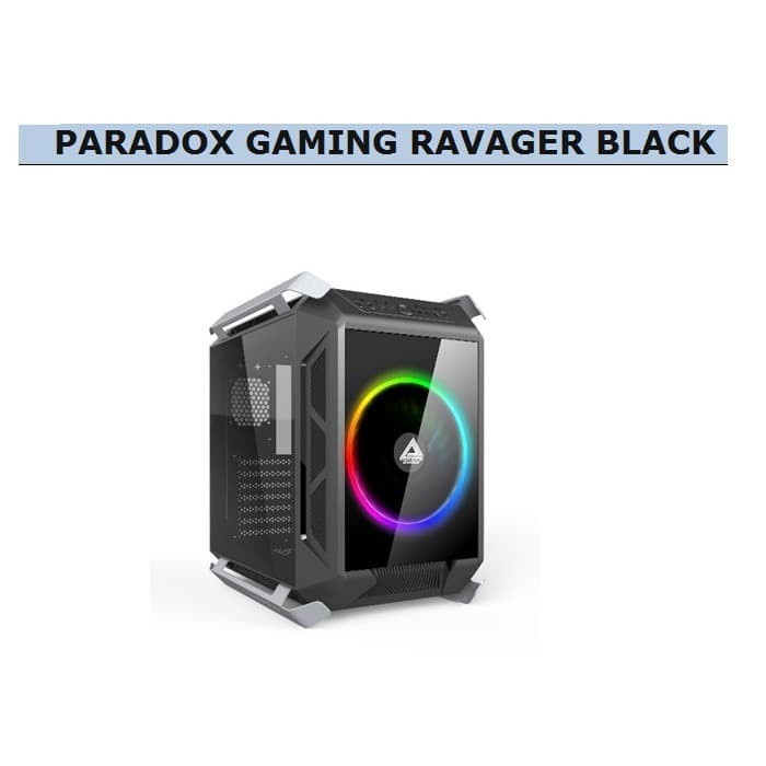 Casing PARADOX RAVAGER LEFT &amp; RIGHT TEMPERED GLASS BLACK - No Psu