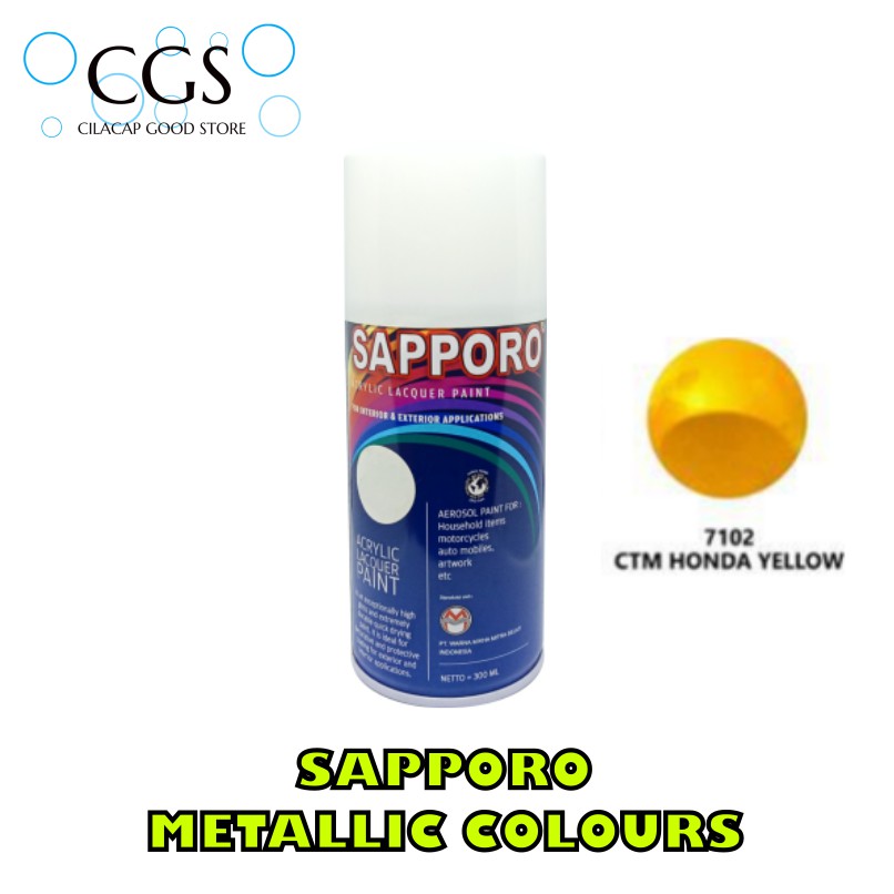 CAT SAPPORO HONDA YELLOW 7102 MET - cat sapporo kuning - sapporo 7102 - pilok kuning sapporo - cat m
