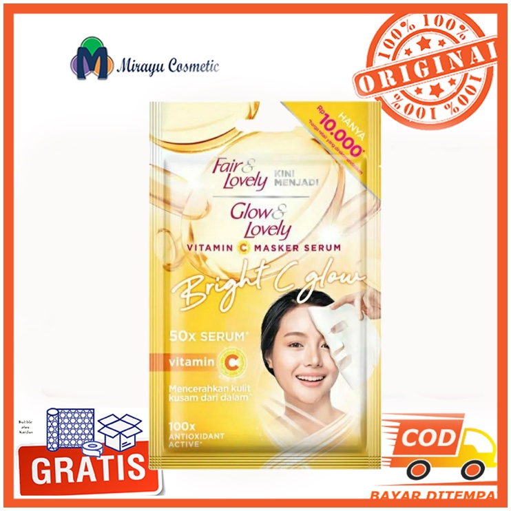 Glow & Lovely Fair Lovely Vitamin C Serum Sheet Mask Masker Wajah 20g gr