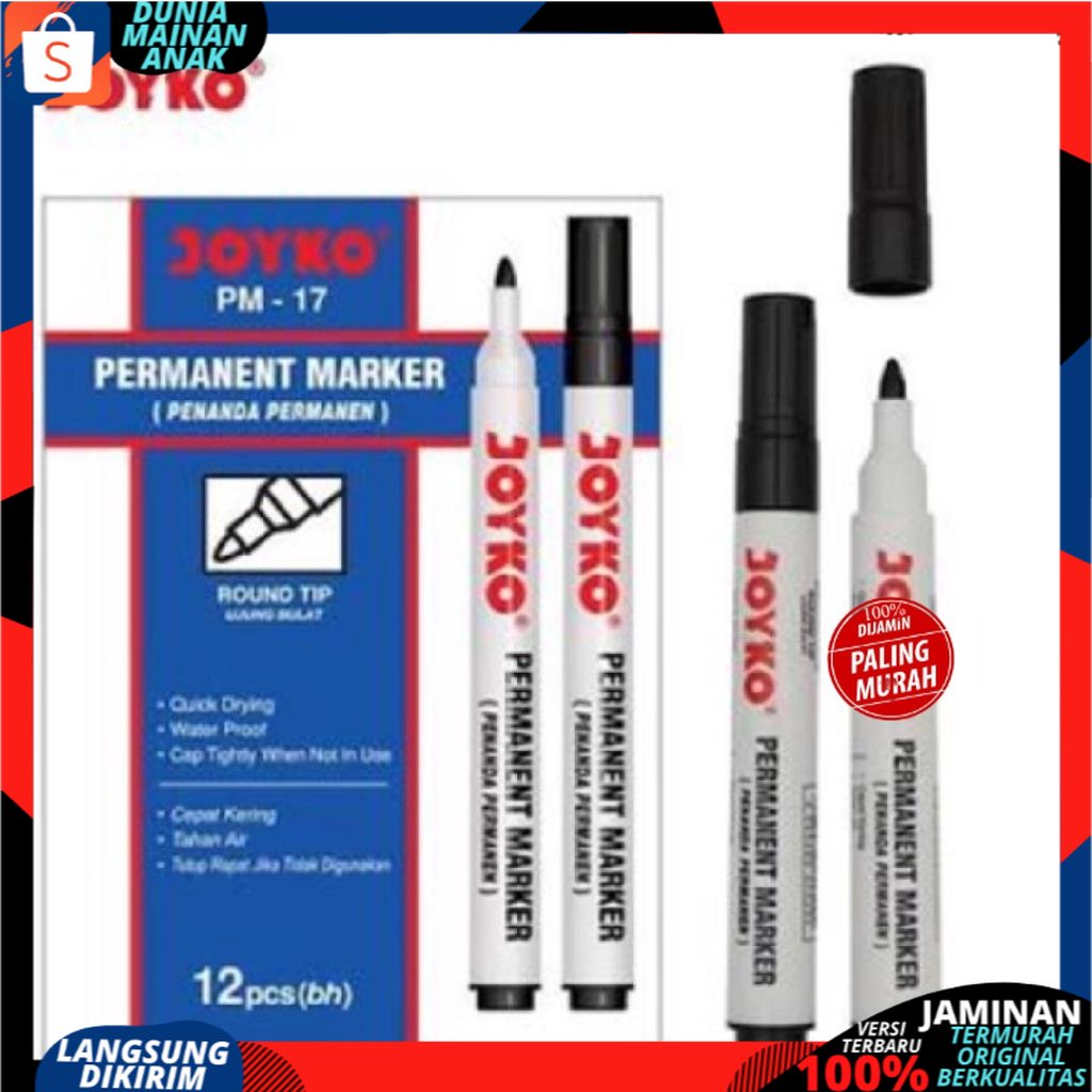 Spidol Permanent Marker PM-17 Joyko (1 Pcs)