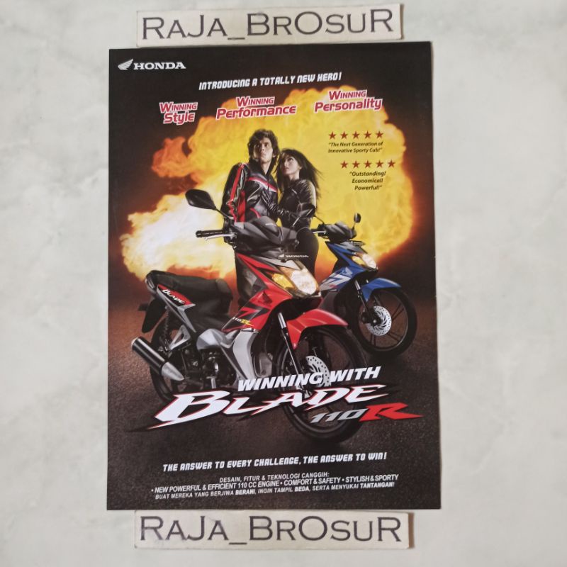 Poster brosur katalog flyer Honda Blade 110R/Blade Old Lama Gen1 2009