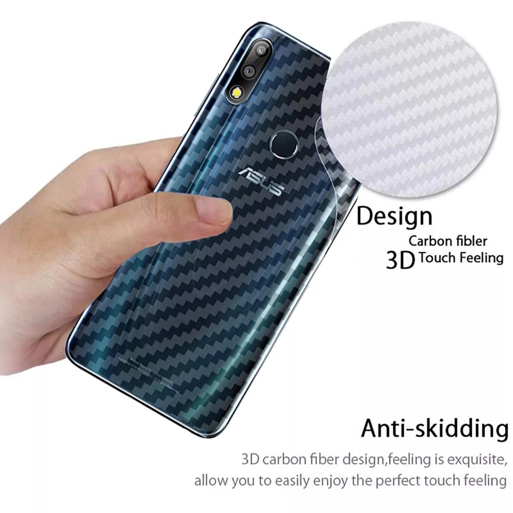 GARSKIN Sticker Carbon Asus Zenfone 6 Max Pro M1 M2 Live L1 L2 Skin Carbon Transparan Fiber Protection Back Sticker Carbon