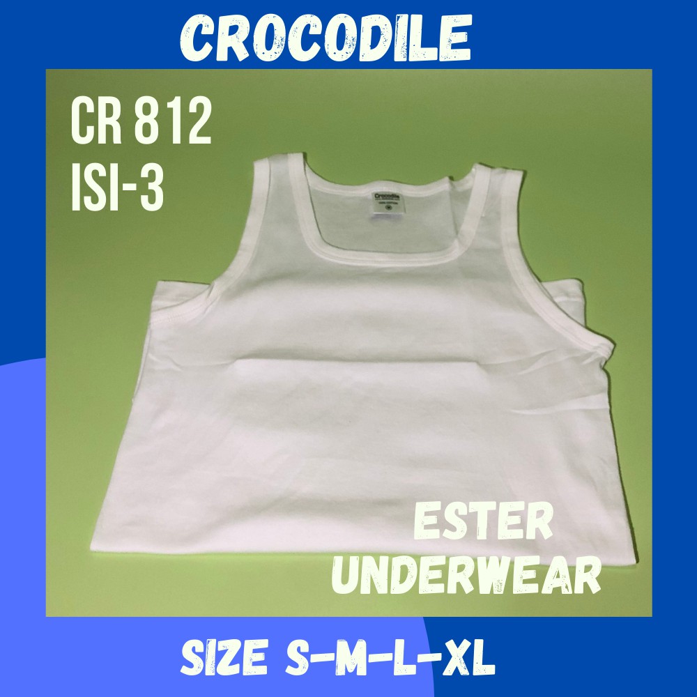 Kaos Singlet Pria CROCODILE CR 812P PUTIH ISI-3PCS