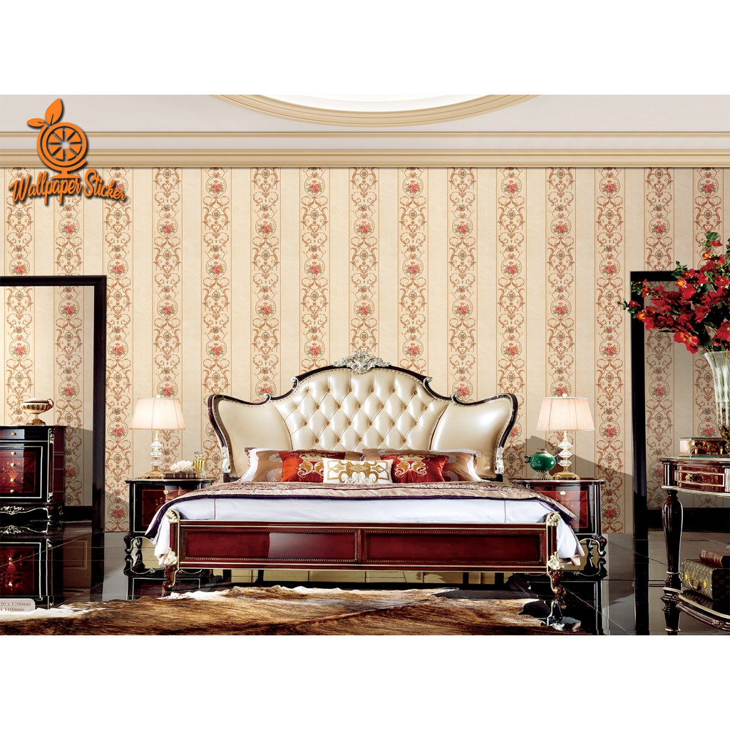 Wallpaper Dinding Wallstiker kamar tidur - Wallpaper Hiasan dinding Motif Terang 45Cm X 9M motif premium