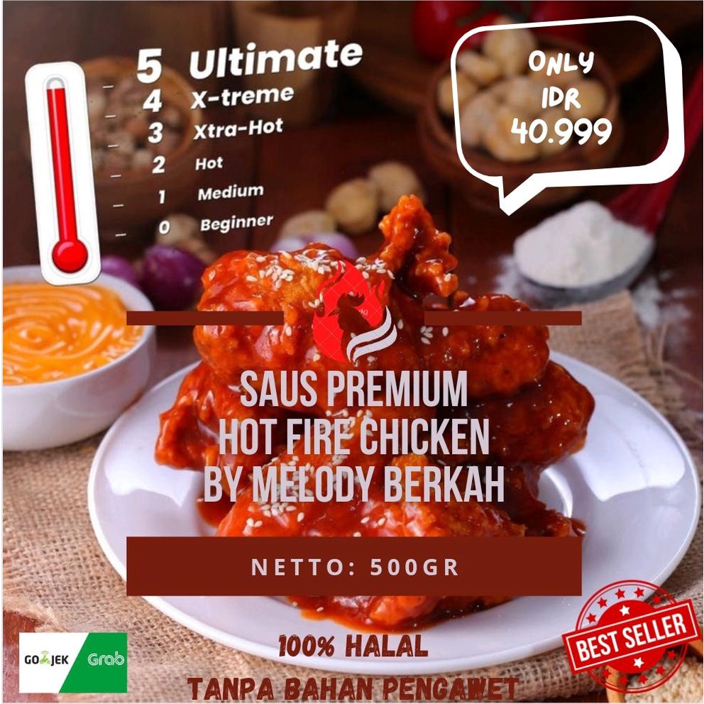 

SAUS PREMIUM HOMEMADE HOT FIRECHICKEN ALA RECHEESE / SAUS PEDAS PREMIUM HOT FIRE CHICKEN ALA RECHEESE / SAUS BBQ PREMIUM SUPER HOT TANPA BAHAN PENGAWET - KEMASAN 500gr BY MELODY BERKAH