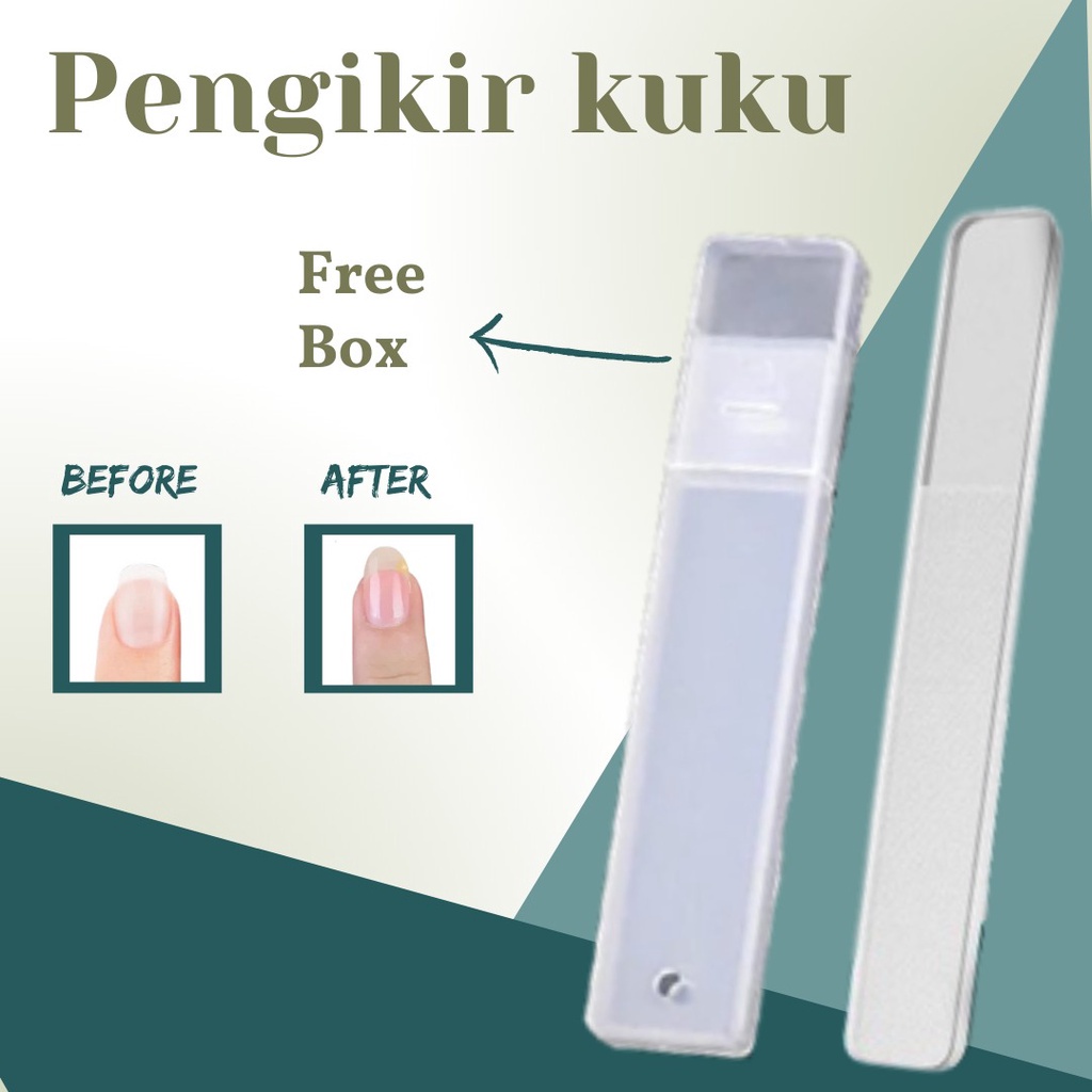 1 Pc Alat Kikir Kuku Bahan Kaca Nano Pengikir Kuku / Glass Nail Shiner / Alat Pengkilap Kuku / Magic Nail (FREE BOX) F492