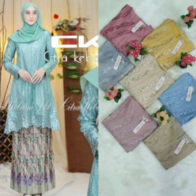 Set baju kurung bordir dan rok plisket