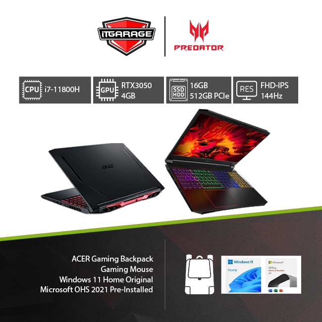 Acer Nitro 5 AN515-57-71CV|i7-11800H/16G/512G/RTX3050-4G