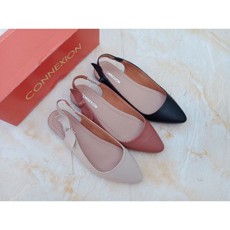 sandal sepatu flat cewek tali belakang connexion
