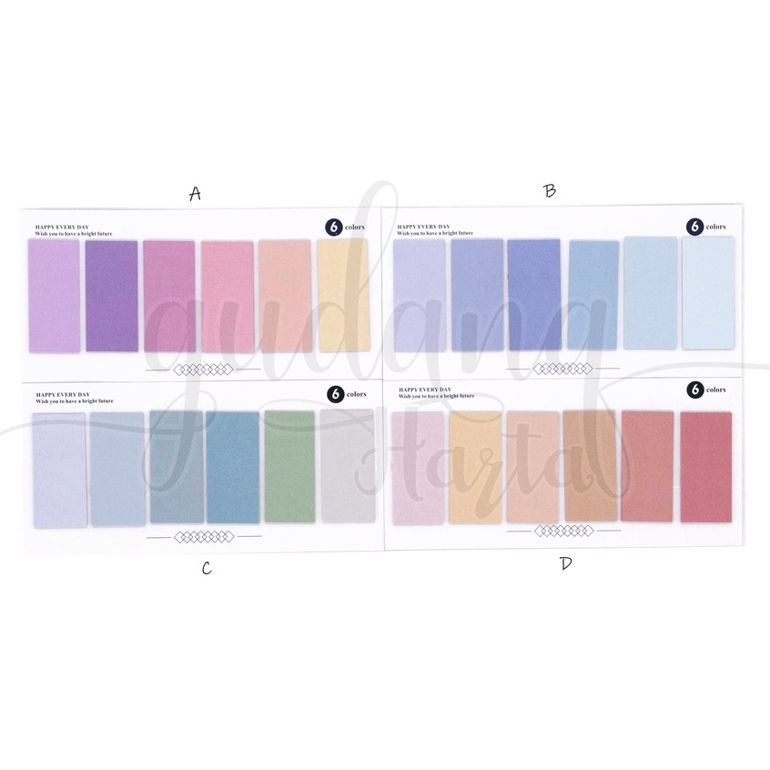 Sticky Notes Pastel Pallete Notes Motif Kotak Polos Warna DIY GH 301473