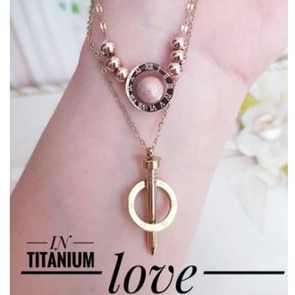 Titanium Kalung perhiasan wanita cantik t12