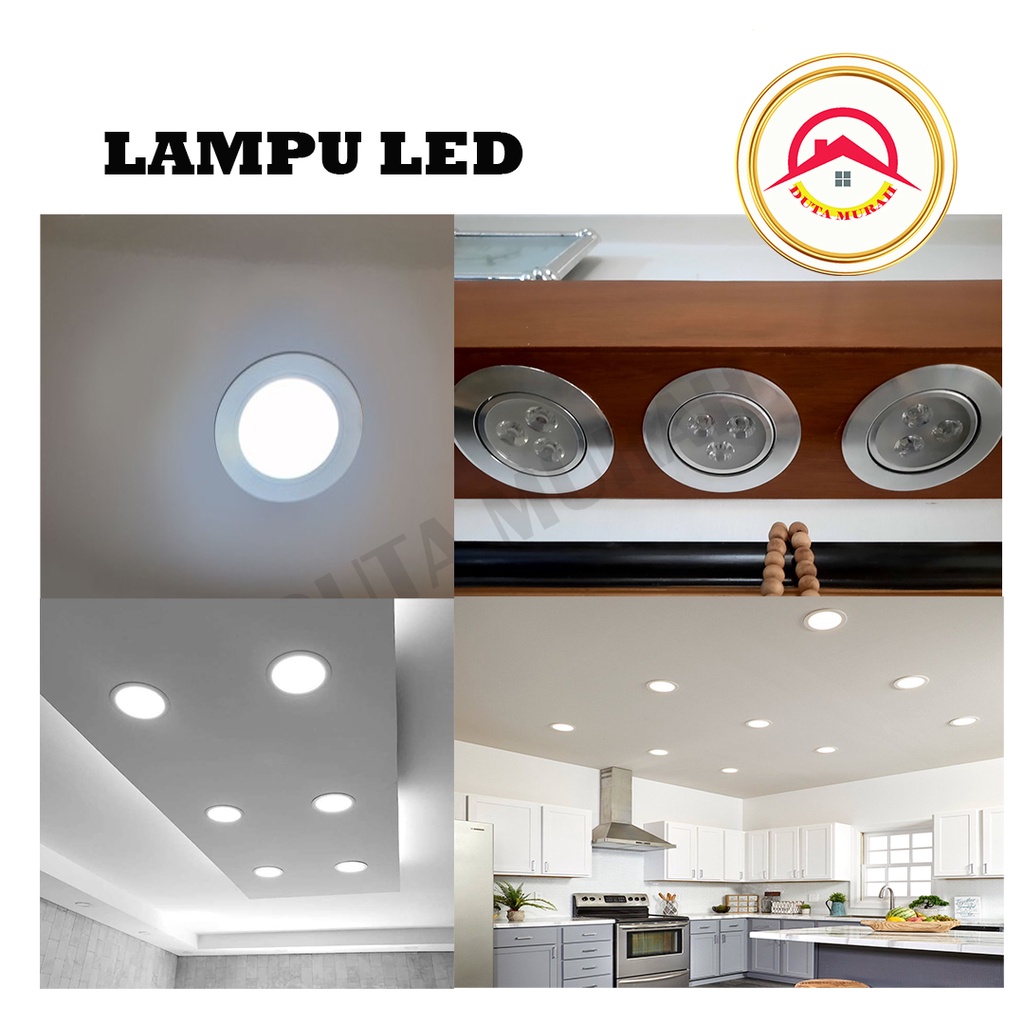 Lampu LED Downlight Panel 3W 3 Mata