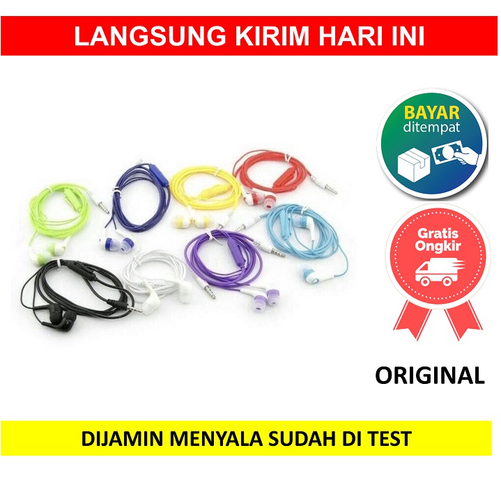 Headset Music Angel Hf Packing Plastik Warna Warni Headshet Headphone Earphone Jack 3.5mm Handsfree 