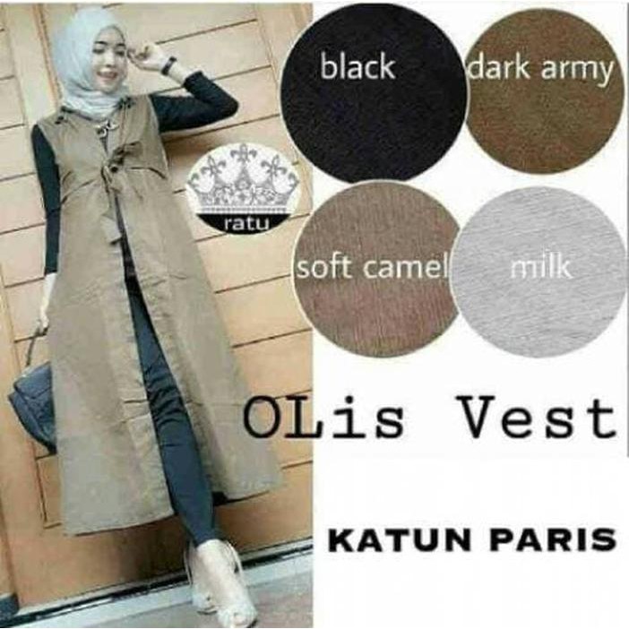 Dijual Outer Olis Blazer Cardigan Rompi Vest Olis Vest - soft camel Berkualitas