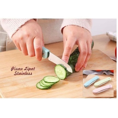 Pisau Lipat Buah Sayur Alat Pemotong Buah Serbaguna Warna Pastel