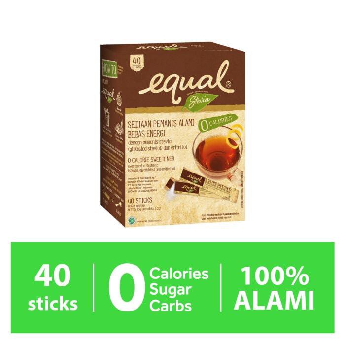 Equal Naturals Stevia - Pemanis Stevia Nol Kalori 40 Sticks