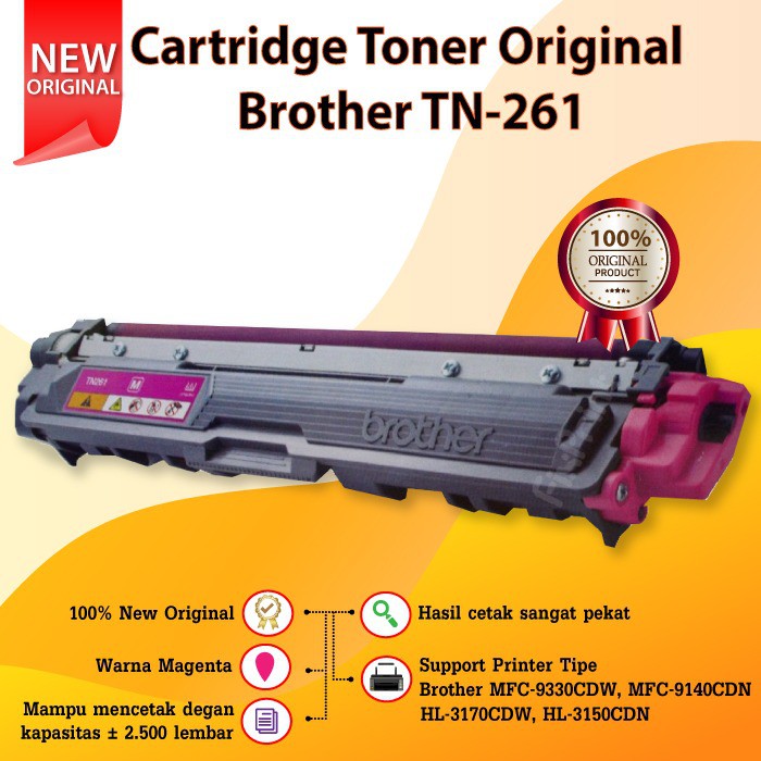 Toner Brother Original TN261 Printer HL-3150CDN HL-3170CDW HL-3150CDN CYAN