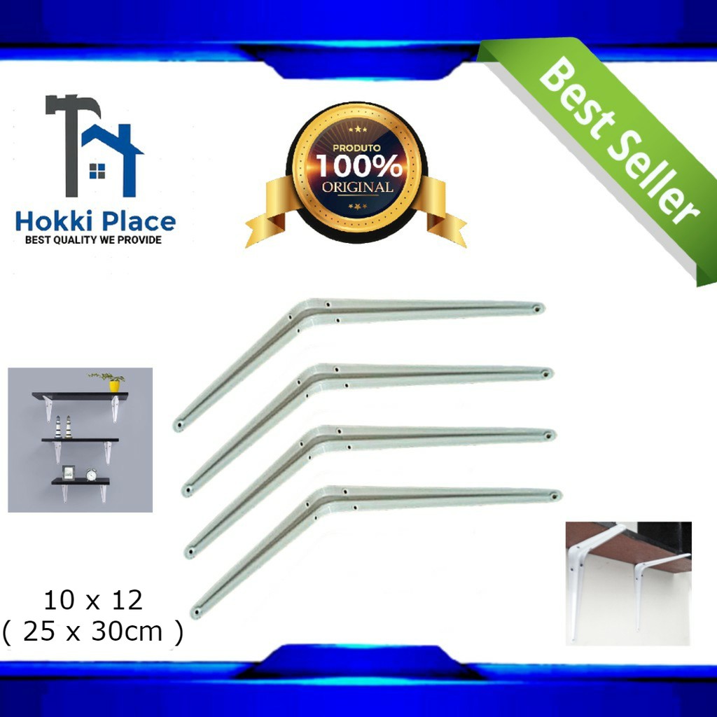 SIKU RAK BESI DINDING PUTIH 10 X 12 SIKU BESI L PUTIH PENYANGGA RAK DINDING BRICKET BESI L.