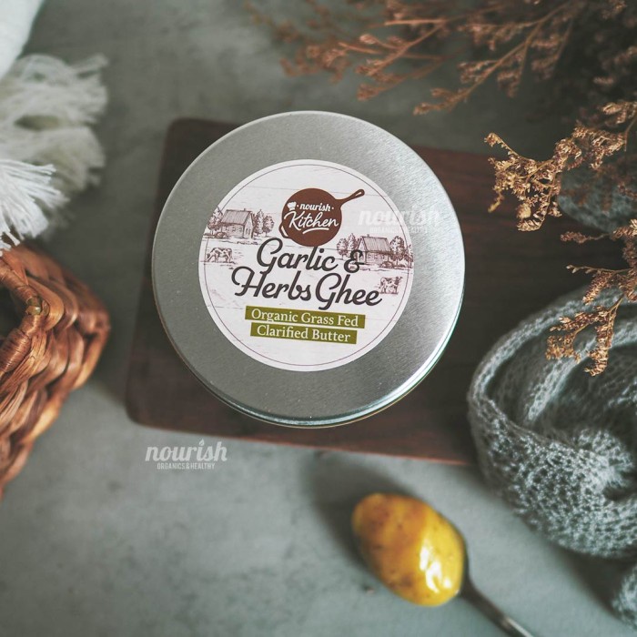 

butter-mentega- ghee garlic & herbs (grass fed ghee clarified butter) 200 gr -mentega-butter.