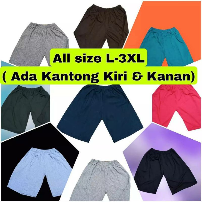 Celana Unisex Pria / Wanita bahan kaos stretch size L- 4XL - Celana jumbo wanita/ Celana pendek Pria