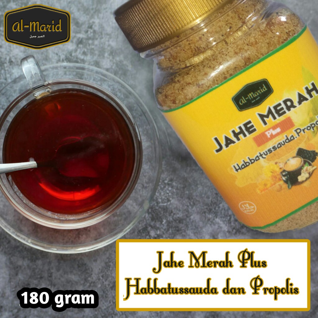 

Jahe Merah Jahe serbuk Jahe merah serbuk Al Marid Plus Habatusauda Propolis 180gr