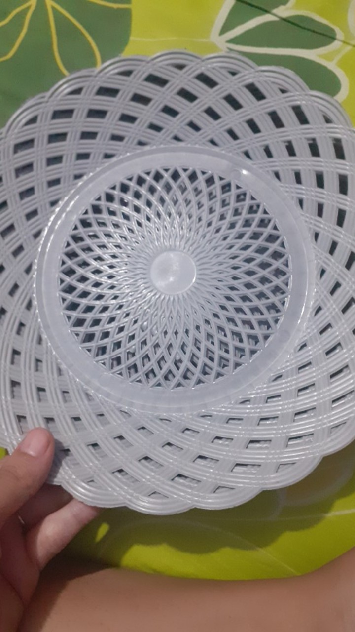 Piring Anyaman Rotan Plastik / Piring Plastik/ Piring Rotan Plasti Cokelat