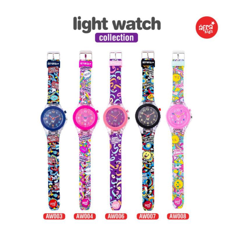 JAM TANGAN ANAK MENYALA/ JAM TANGAN ANALOG LIGHT AFRAKIDS/ ANALOG LIGHT WATCH AFRAKIDS