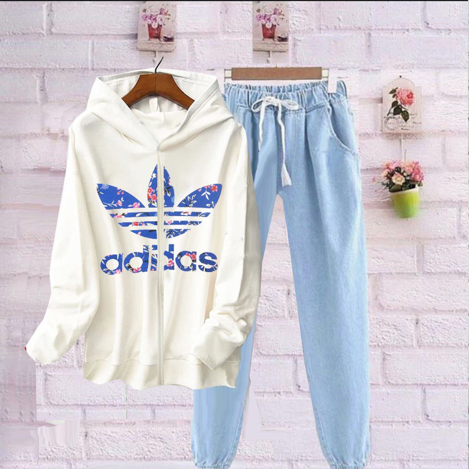 TOKO BAJU TANAHABANG stelan jaket adidas denim TBTA WOMEN CLOTHING