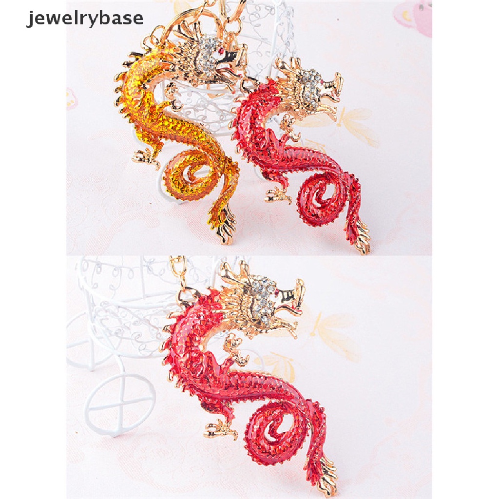 1 Pc Gantungan Kunci Desain Hewan Naga Aksen Mutiara Kristal