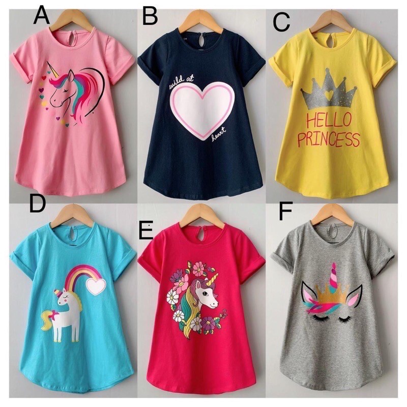 Oval dress smile . Dress anak usia 1-5 tahun bahan kaos dress smilee nablfashion