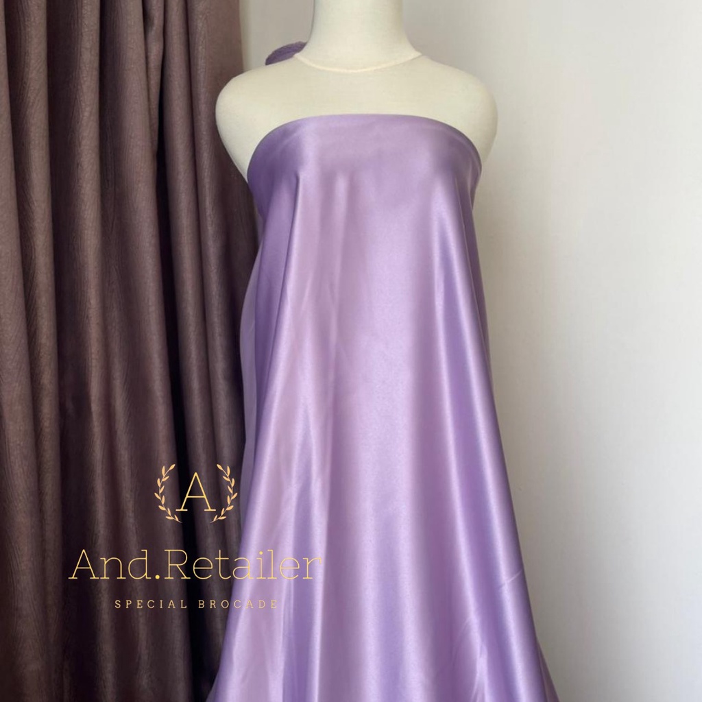 Kain Satin Bridal Duchess Dutchess Warna Lilac Bahan Gaun Pengantin Saten Heavy Kaku