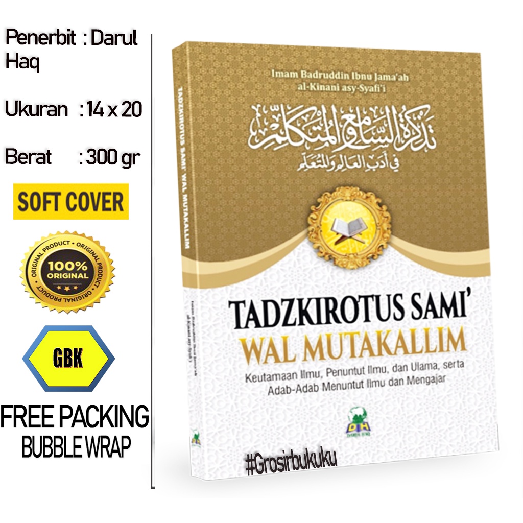 Buku TADZKIROTUS SAMI WAL MUTAKALLIM / Keutamaan Ilmu Penuntut Ilmu &amp; Ulama - Darul Haq