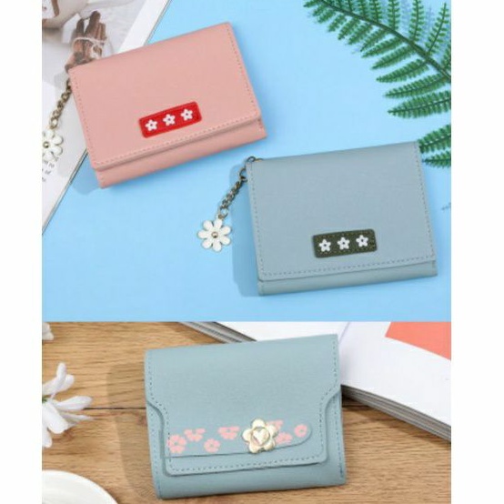 Miniso Dompet Kecil / Dompet Lipat  Lucu / Mini Simple motif bunga/ dompet murah / dompet wanita