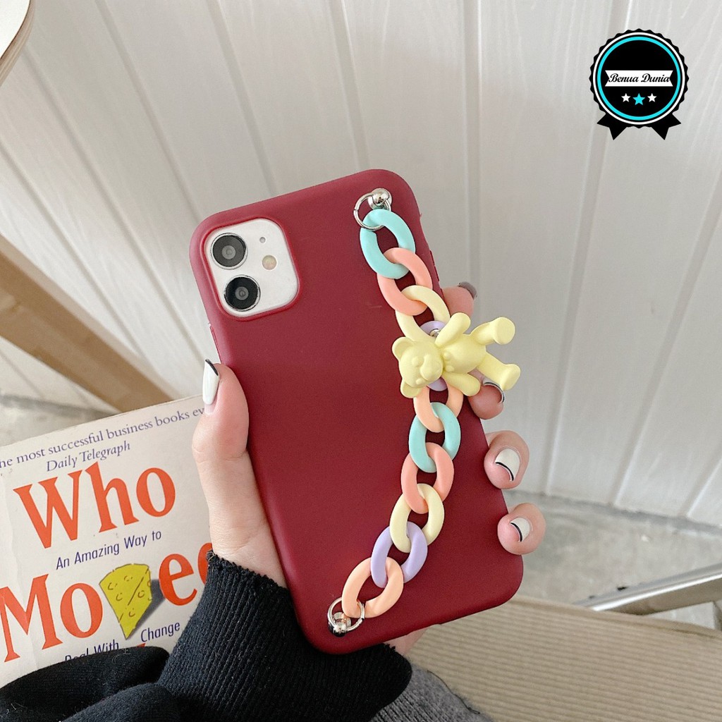 CASE SOFTCASE CANDY GELANG RANTAI VIVO Y30 Y50 Y30i Y70S Y20 Y20S Y12S BD626-MAROON