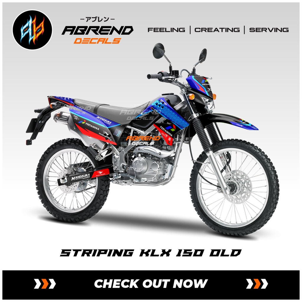 Striping Klx 150 Mandalika Stiker Motor Kawasaki Klx Old/lama Pertamina