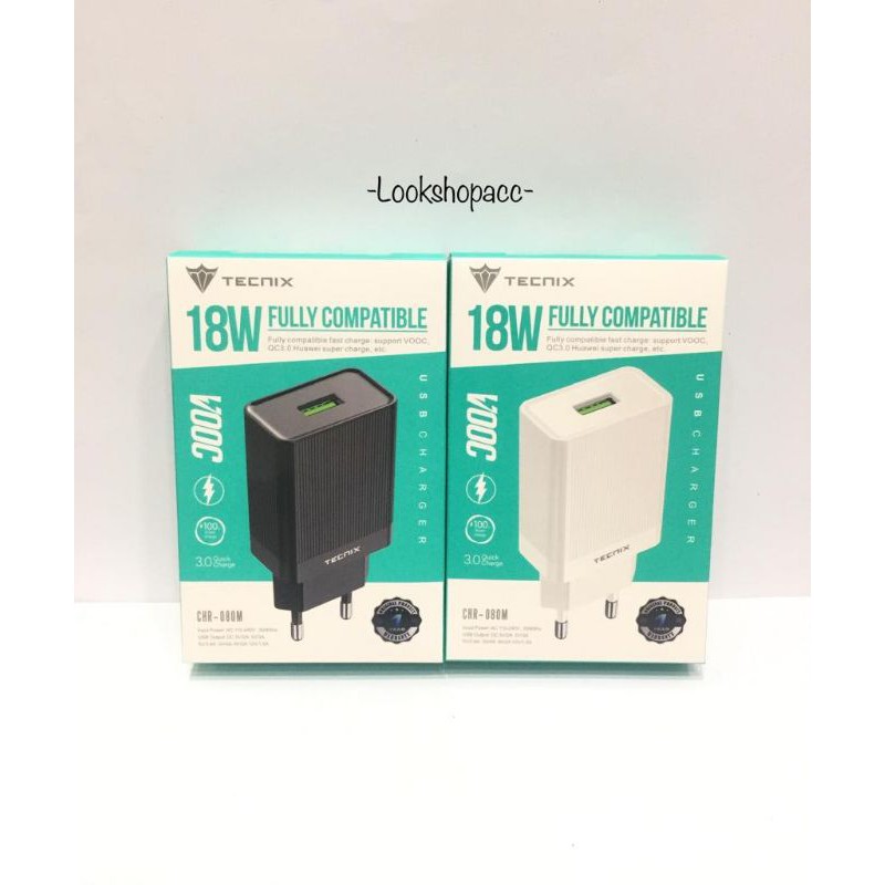 Tecnix CHR-080M Charger VOOC 18W Fully Compatible+Cable Data Micro 100cm