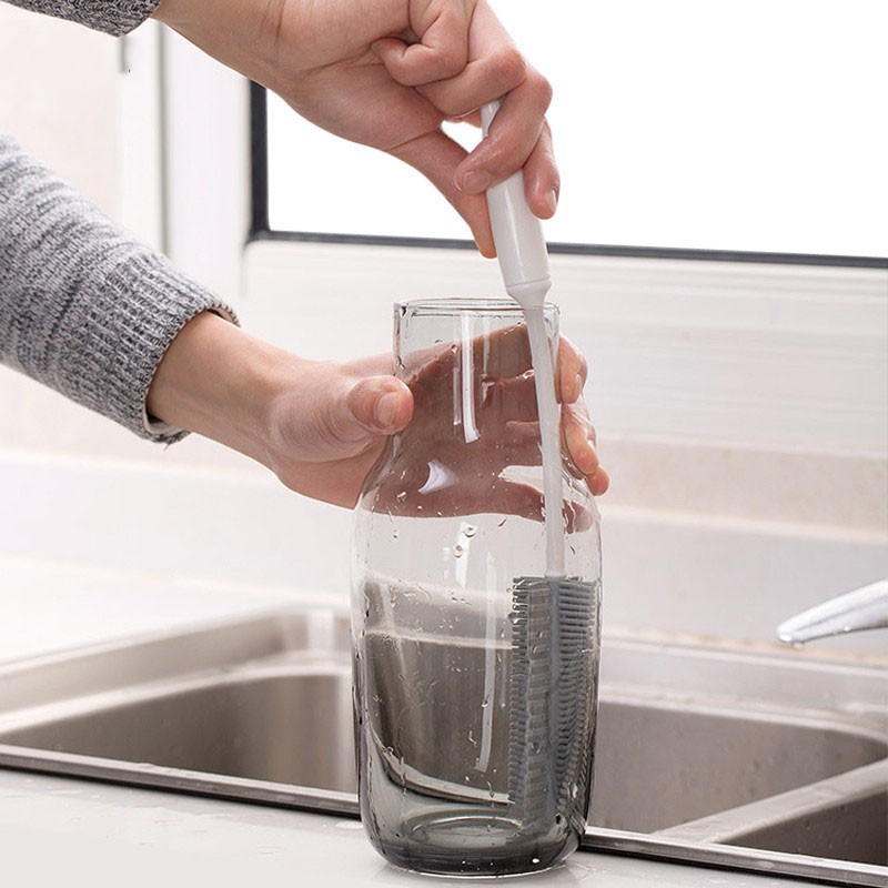 Sikat Pembersih Botol Susu Bahan Silikon Dengan Gagang Panjang Untuk Dapur